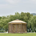 13x13FT Outdoor Gazebo with Mosquito Netting Sidewalls U42683