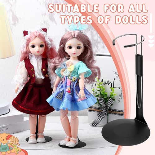24 Pcs Adjustable Doll Stands with Expandable Waist Wire (White, Silver) Y5794