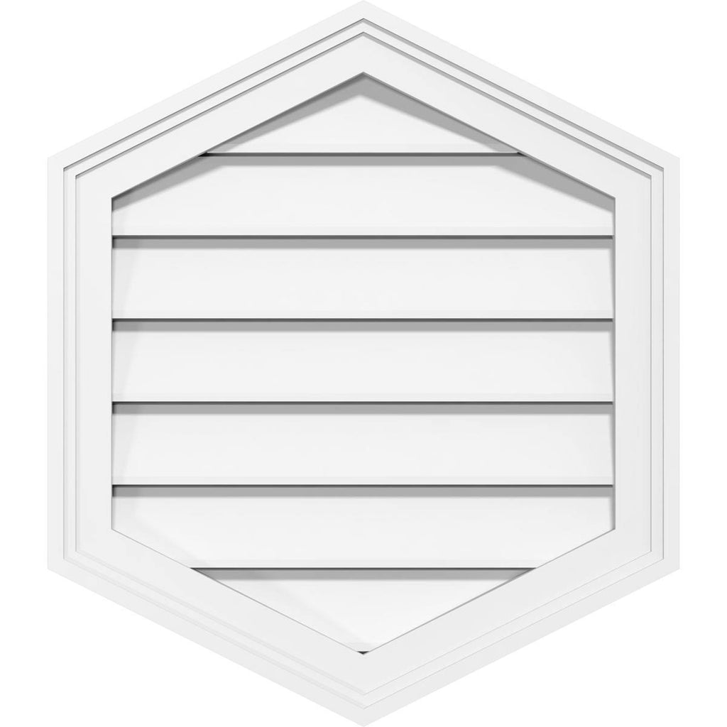 18x22W x 36x22H Vertical Peaked Surface Mount PVC Gable Vent 10/12 Pitch P390726