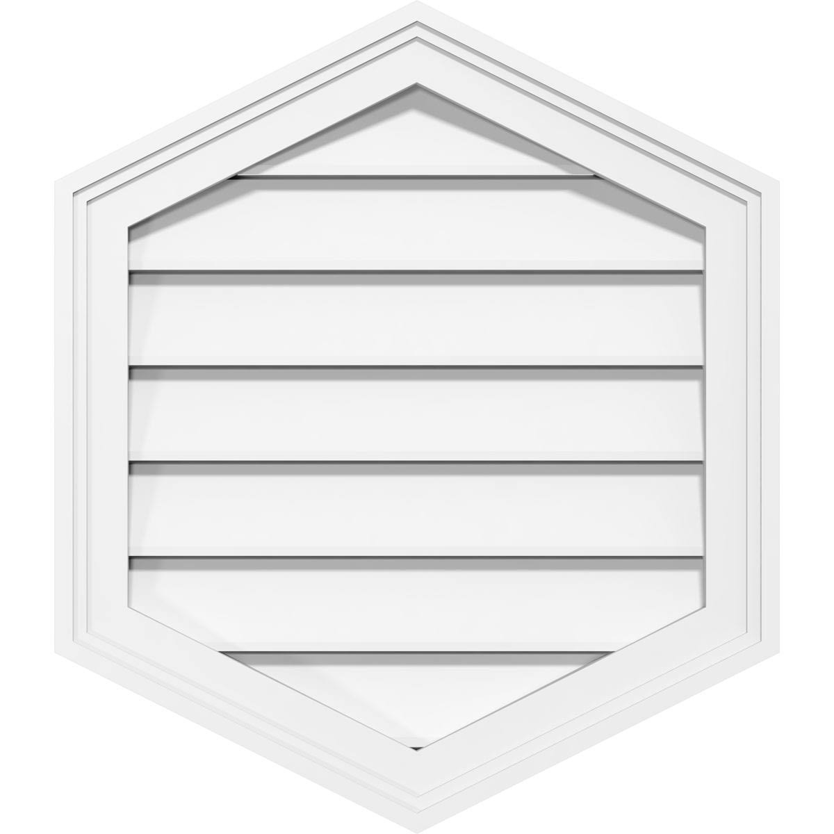 18x22W x 36x22H Vertical Peaked Surface Mount PVC Gable Vent 10/12 Pitch P390726