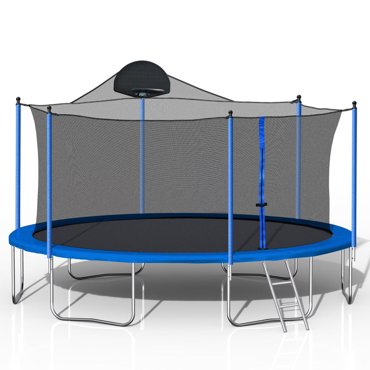 14FT Trampoline with Basketball Hoop, Ladder and Safety Enclosure Net U59931