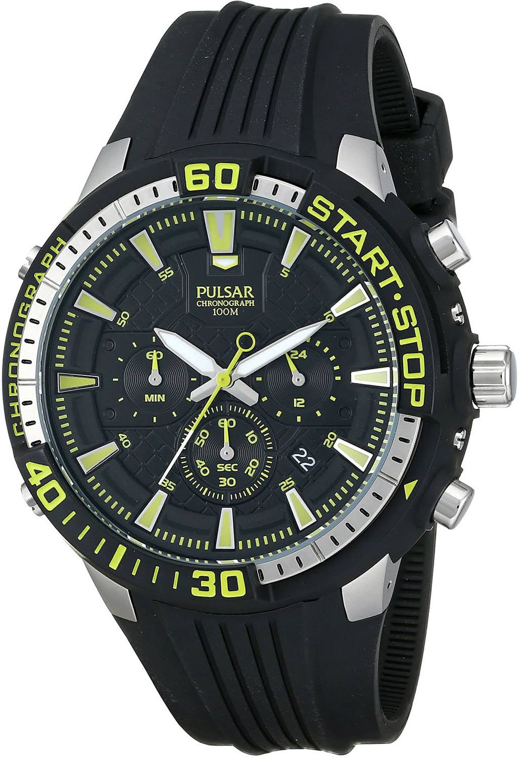 Black Analog Chronograph Watch F100971