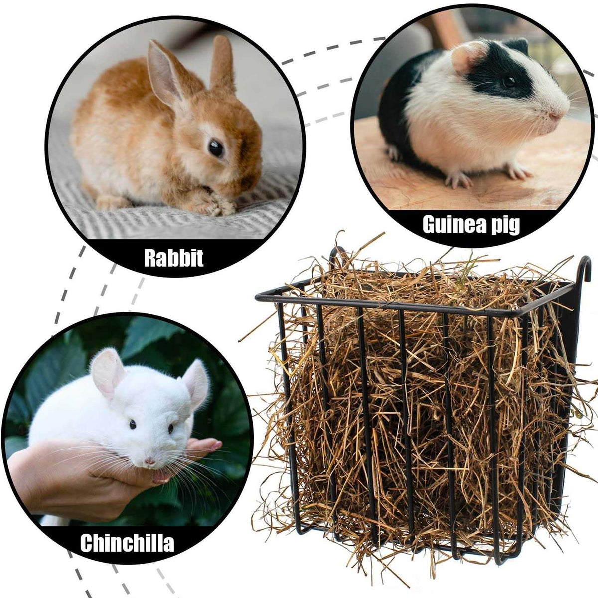 2PCS Rabbit Hay Feeder with Metal Frame F492