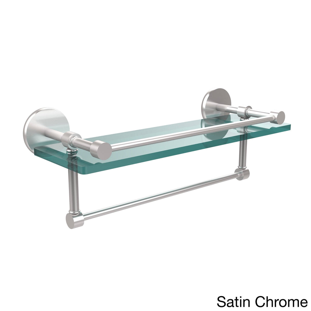 16-Inch Gallery Glass Shelf with Towel Bar Antique Pewter B5077