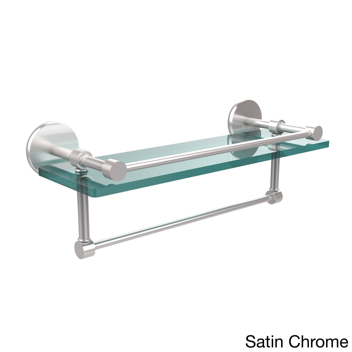 16-Inch Gallery Glass Shelf with Towel Bar Antique Pewter B5077