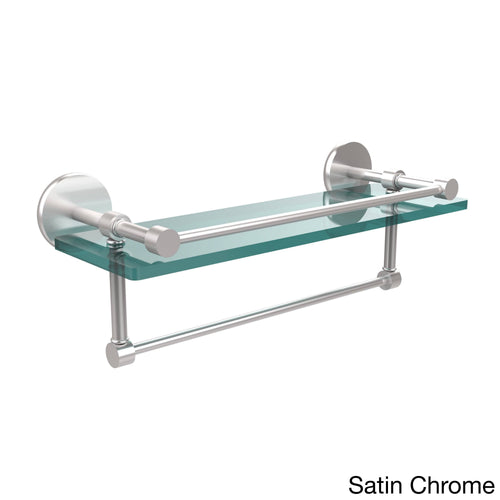 16-Inch Gallery Glass Shelf with Towel Bar Antique Pewter B5077