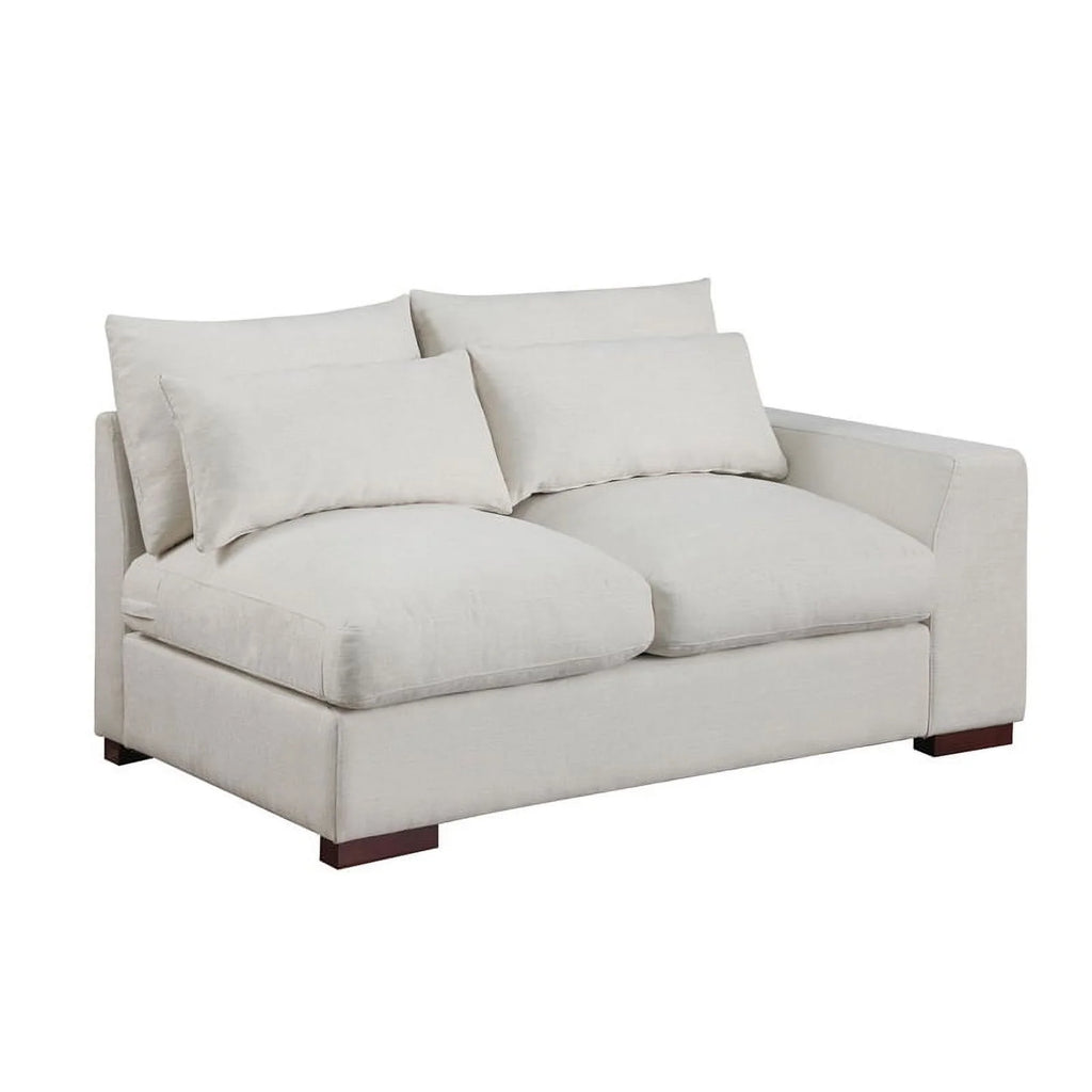 Beige Reversible Modular Fabric Sectional Sofa with Two Ottoman N8119