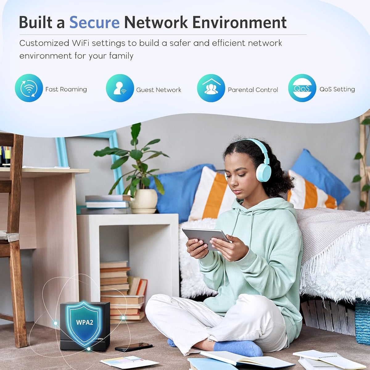 3 Pack Mesh WiFi System, 1200Mbps, Gigabit Ports C3859