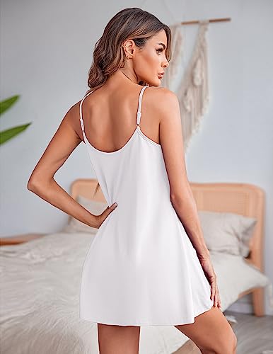 Women Lace Spaghetti Strap Cami Sleeveless Chemise Sleep Dress Y610783