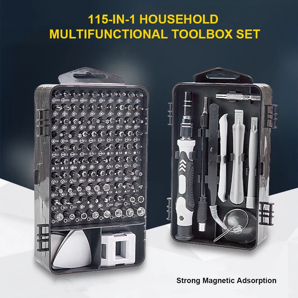 115-In-1 Household Toolbox Set with 98 Bits O15338