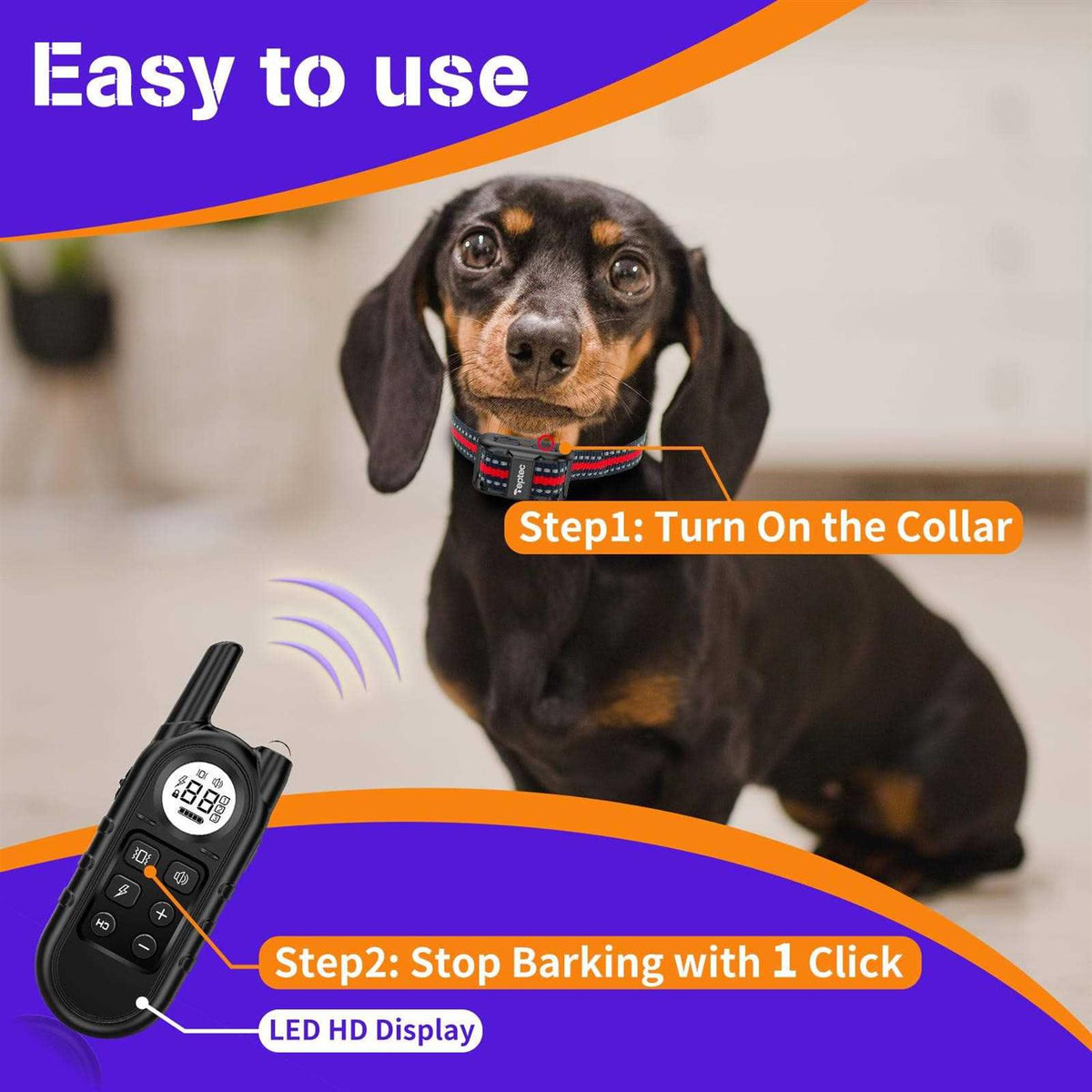 Smallest Lightest Anti Bark Training Collar for Small Dogs 5-15lbs C8816