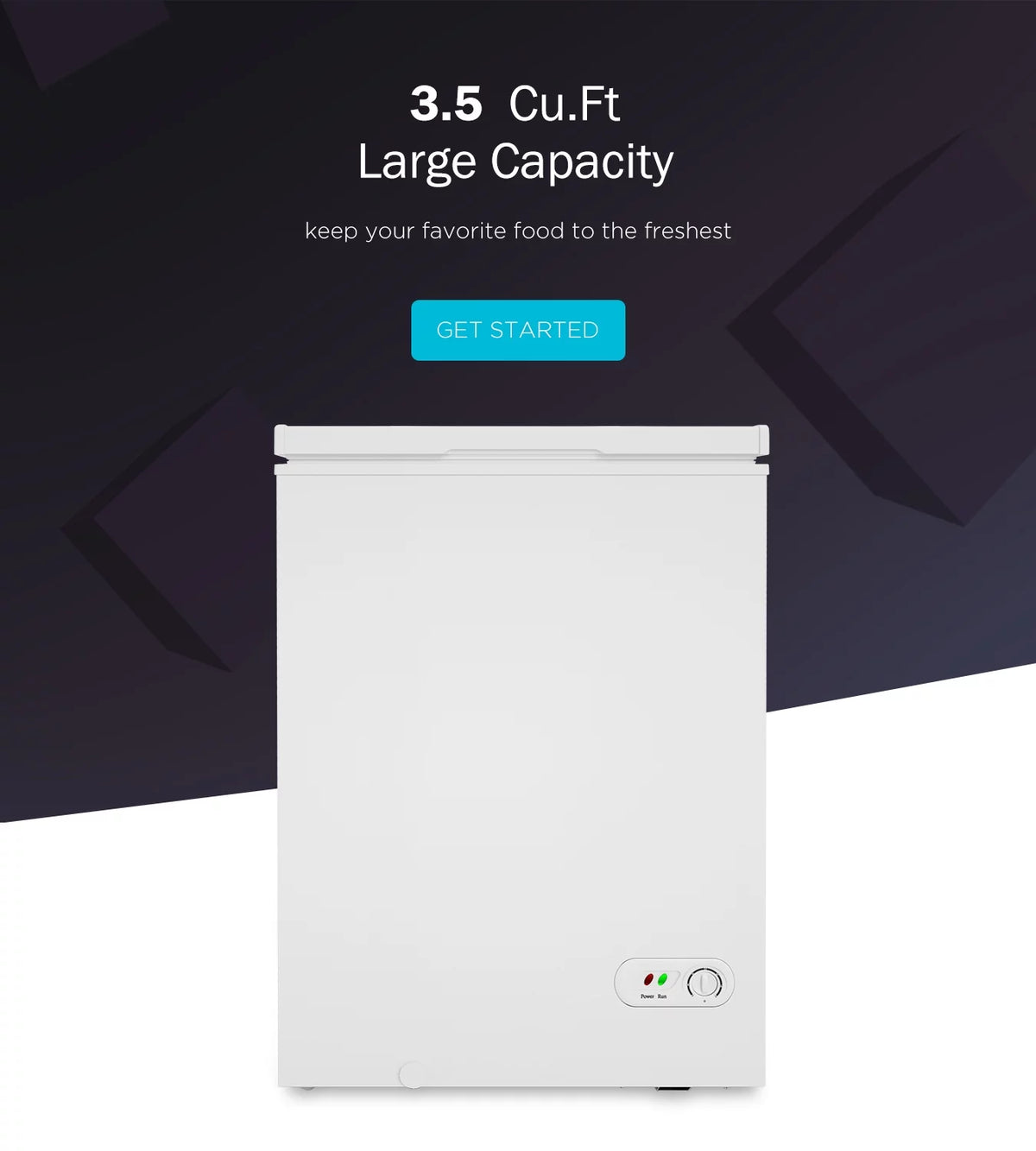 3.5 Cu Ft Compact Chest Freezer with 2 Removable Baskets F47445
