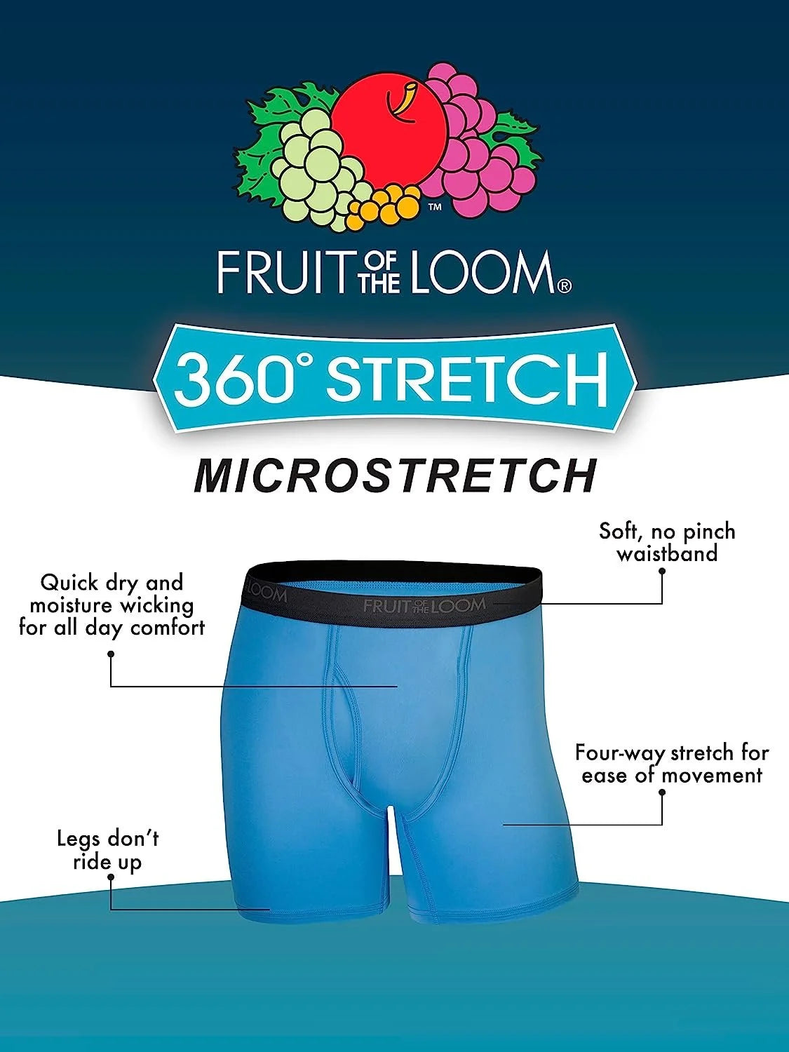 Big Men's Micro-Stretch Boxer Briefs, 5 Pack D11694