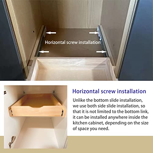 Soft Close Cabinet Drawer Pull Out Tray Wooden Shelf 12 W×21 D×3 H X5688