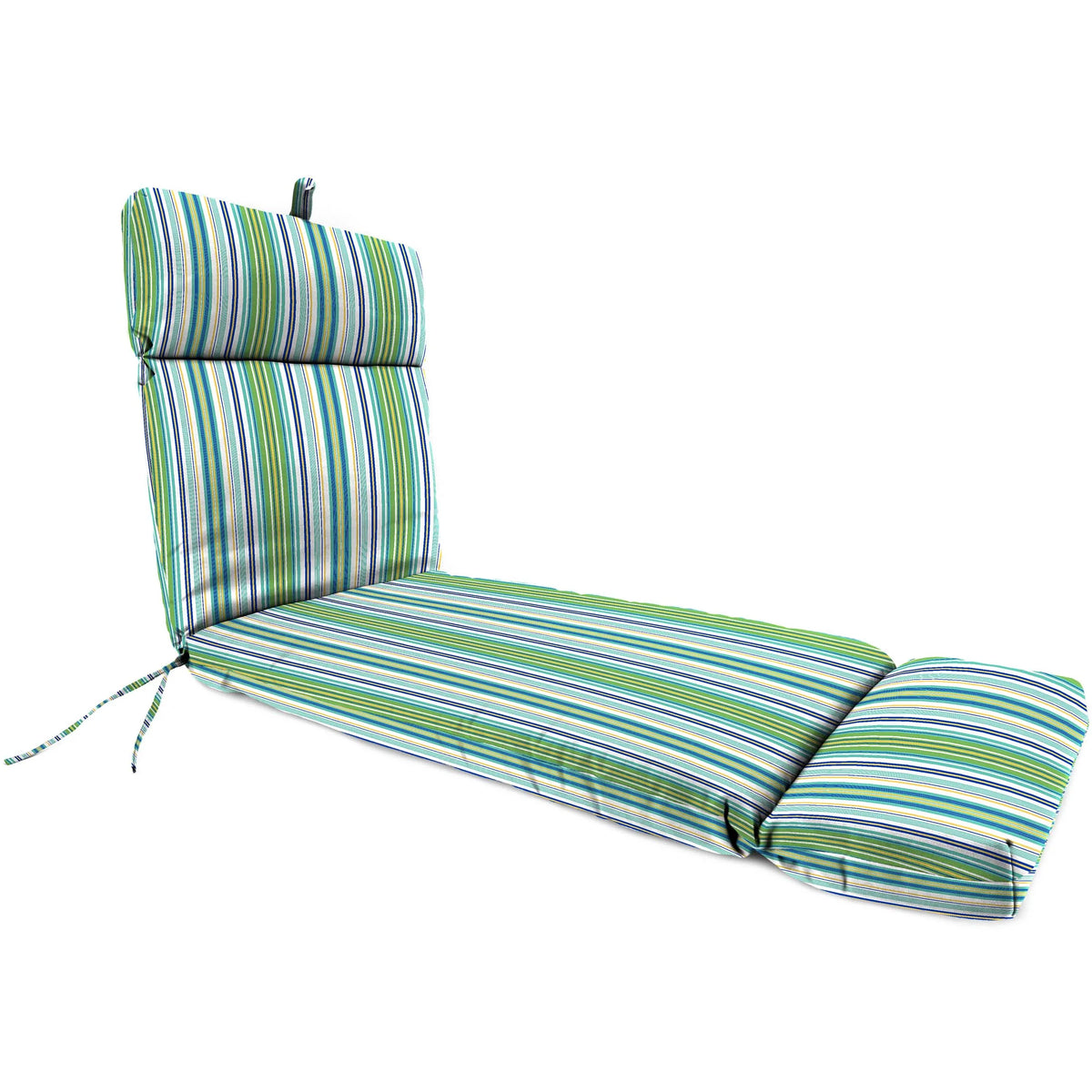 Turquoise Stripe Rectangular Outdoor Chaise Lounge Cushion J9091