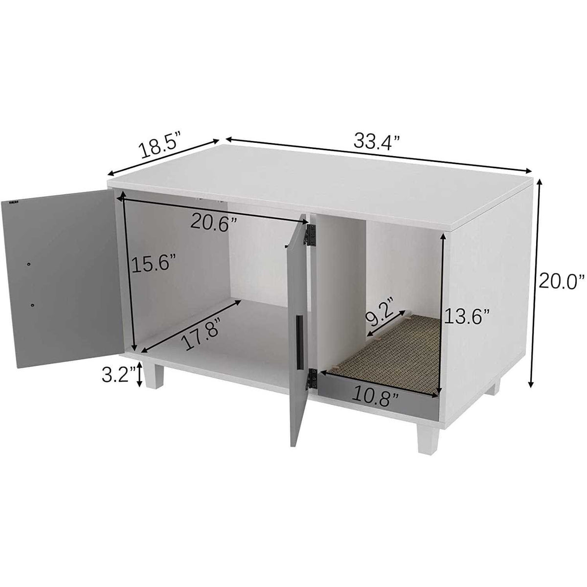 Cat Litter Box Enclosure with Scratch Pad I8269