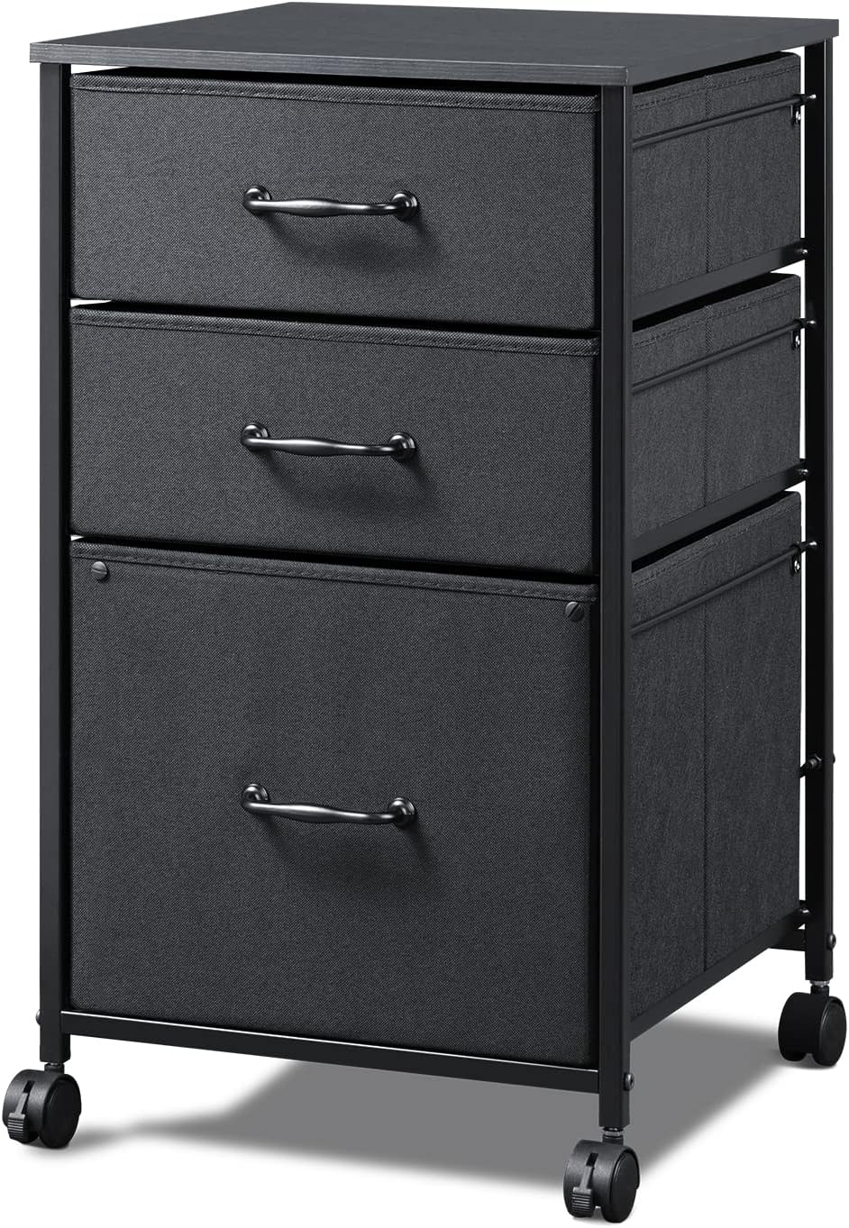Black Fabric Mobile File Cabinet Pack of 2 D79226