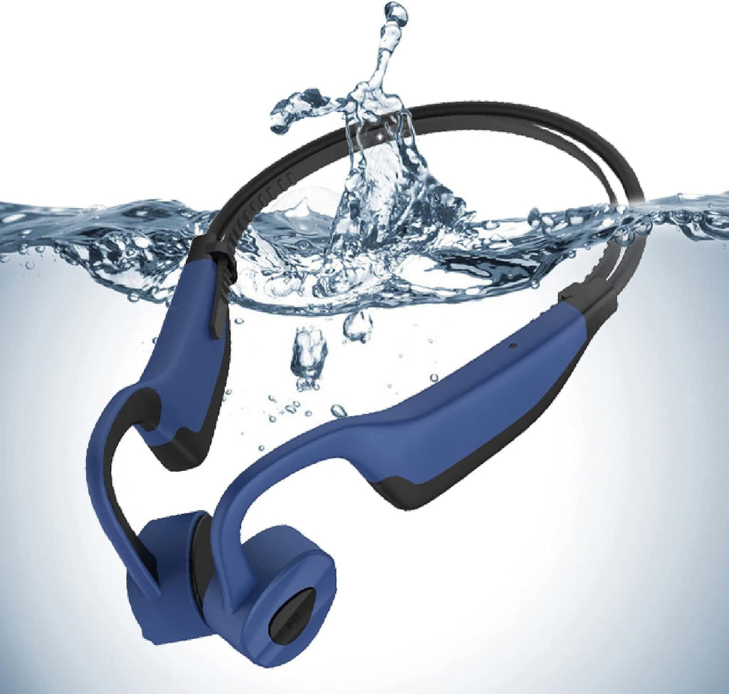 IPX8 Waterproof Bone Conduction Open Ear Headphones with 16G Memory Grey W354471