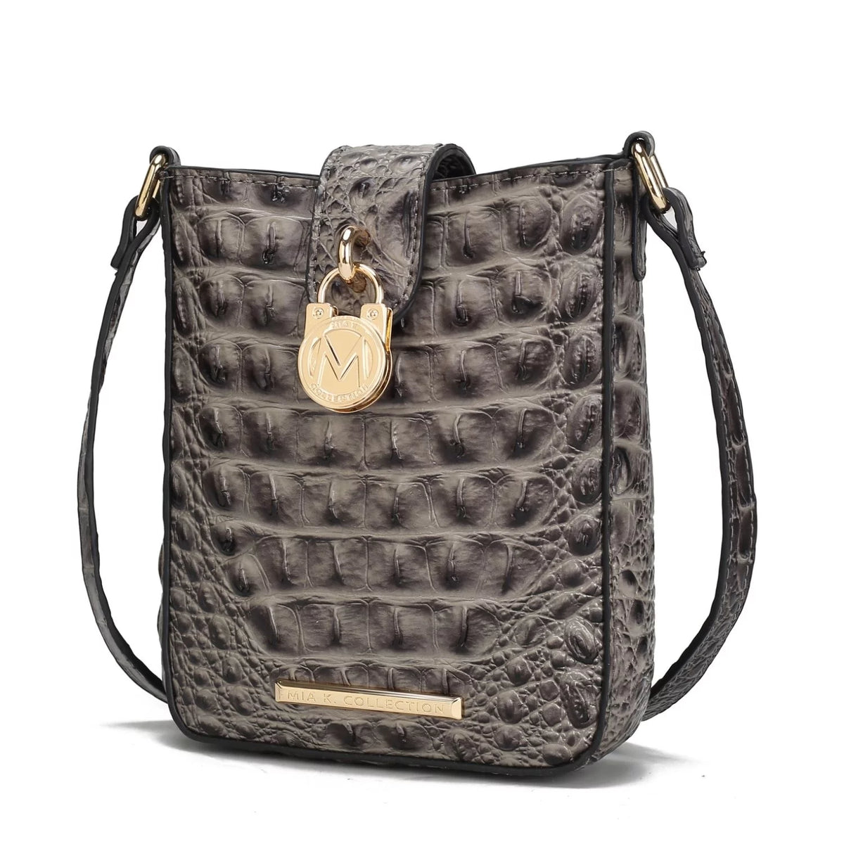 Faux Crocodile Embossed Vegan Leather Crossbody Bag K142