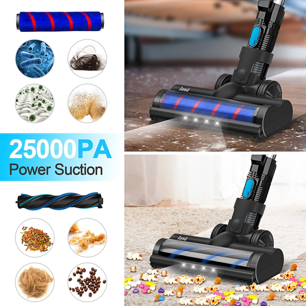 Cordless Vacuum Cleaner with 2 Batteries, 10-in-1 Lightweight Stick Vacuum Y363