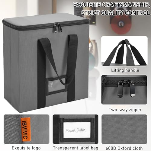 Vinyl Record Storage Box with Lids and Handle for 12 inch LP V163965
