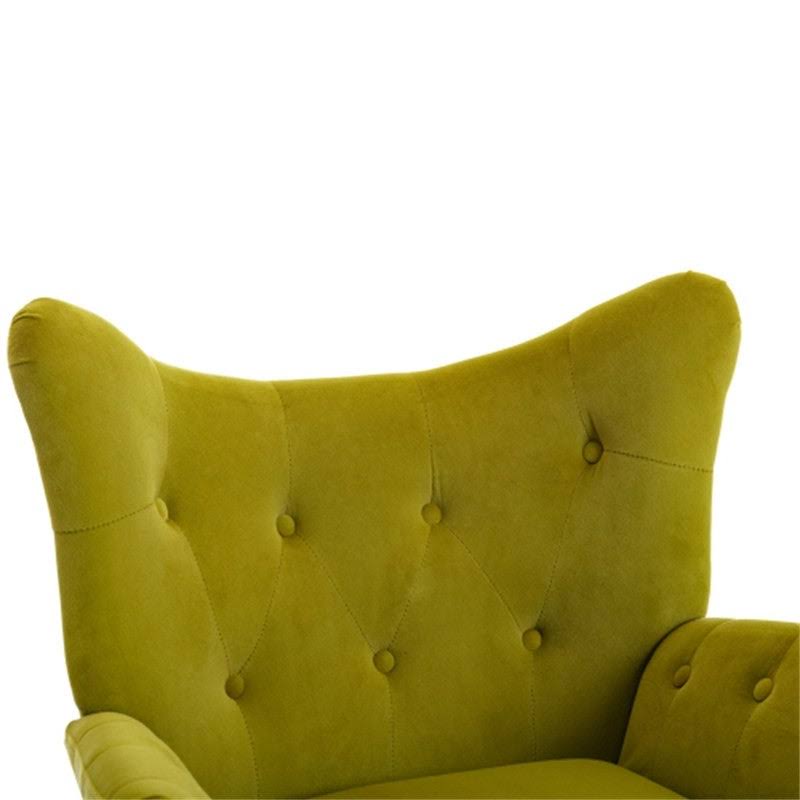 Velvet Accent Chair Armchair with Wooden Legs J291