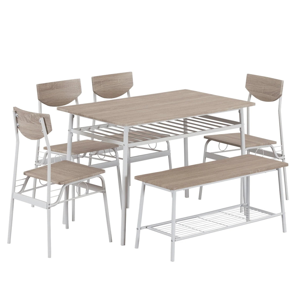 6-Piece Dining Room Set with 4 Chairs and 1 Bench X89290