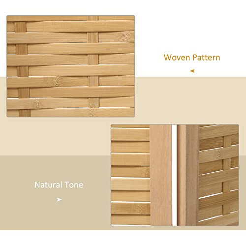 3 Panel 5.5' Tall Bamboo Folding Room Divider Y237366