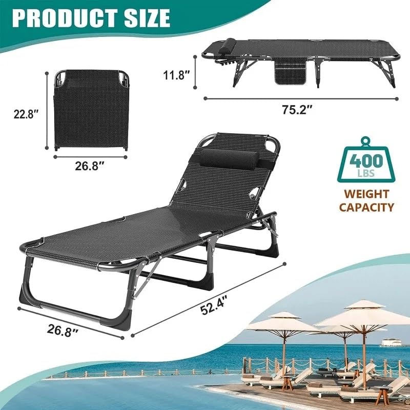 Heavy Duty Adjustable Folding Camping Cot with Mat J120070