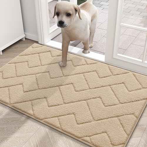 Grey 30x20 Non-Slip Washable Microfiber Dog Door Mat N9230