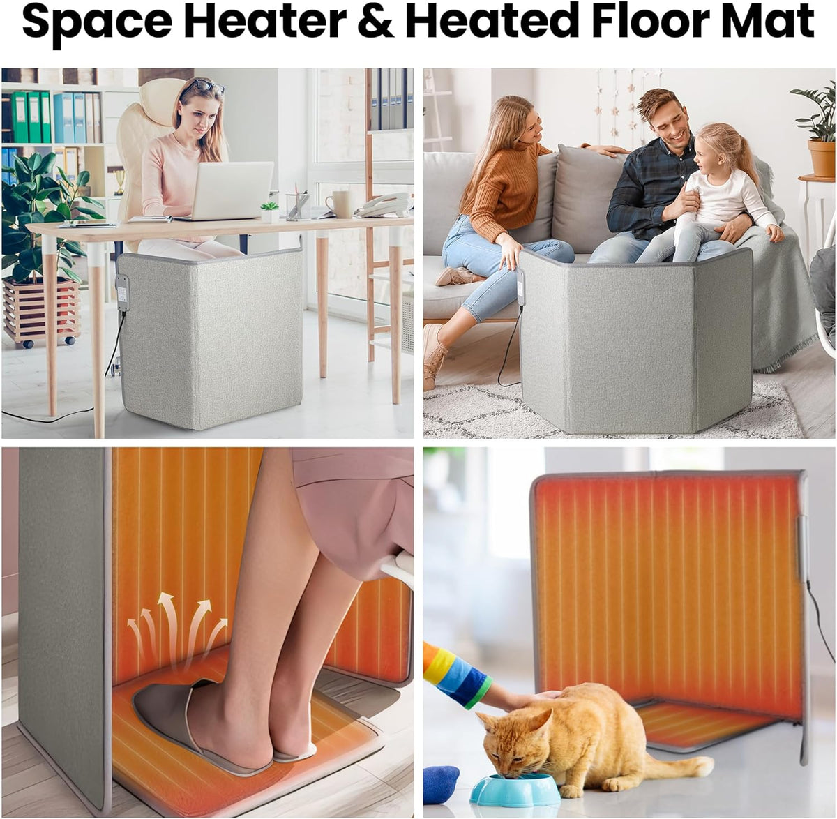 3 in 1 Space Heater with Heated Floor Mat & Side Table W765