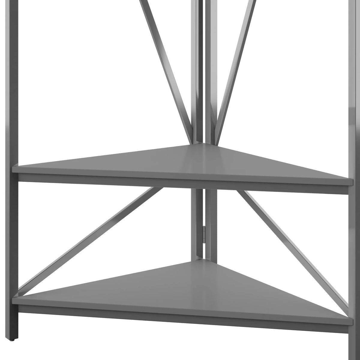 Antique Gray Corner Hall Tree with Metal Frame F329