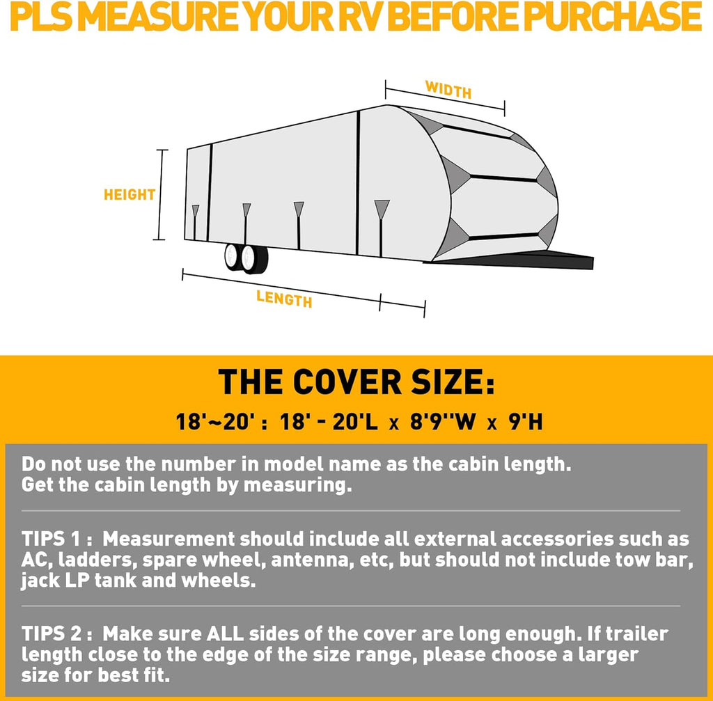 300D Anti-Tear Waterproof Windproof Anti-UV RV Trailer Cover E197501