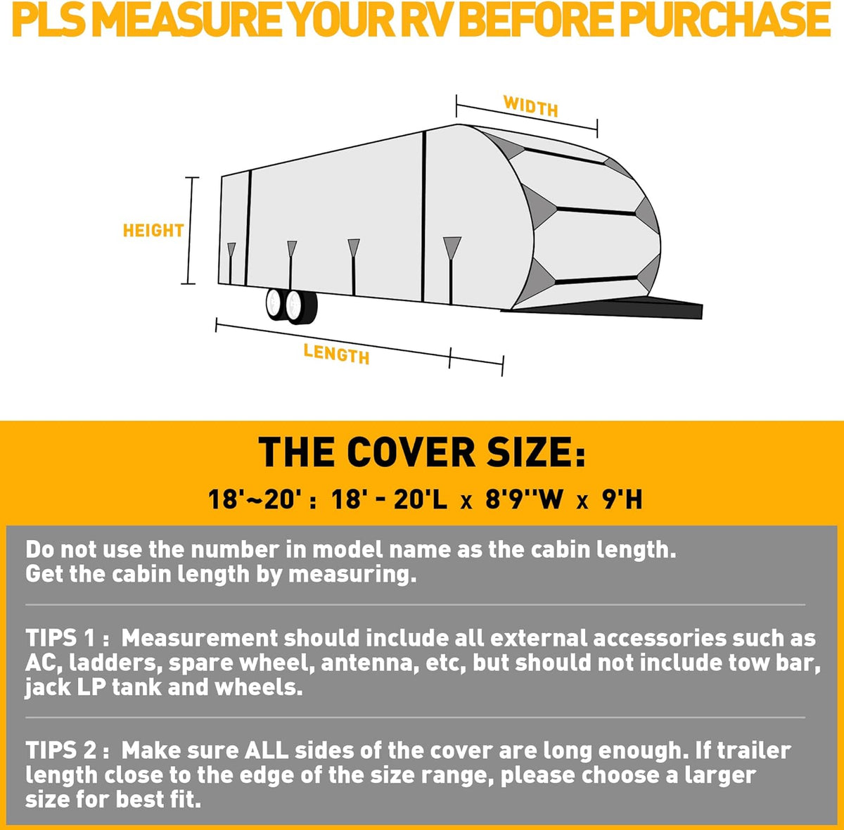 300D Anti-Tear Waterproof Windproof Anti-UV RV Trailer Cover E197501