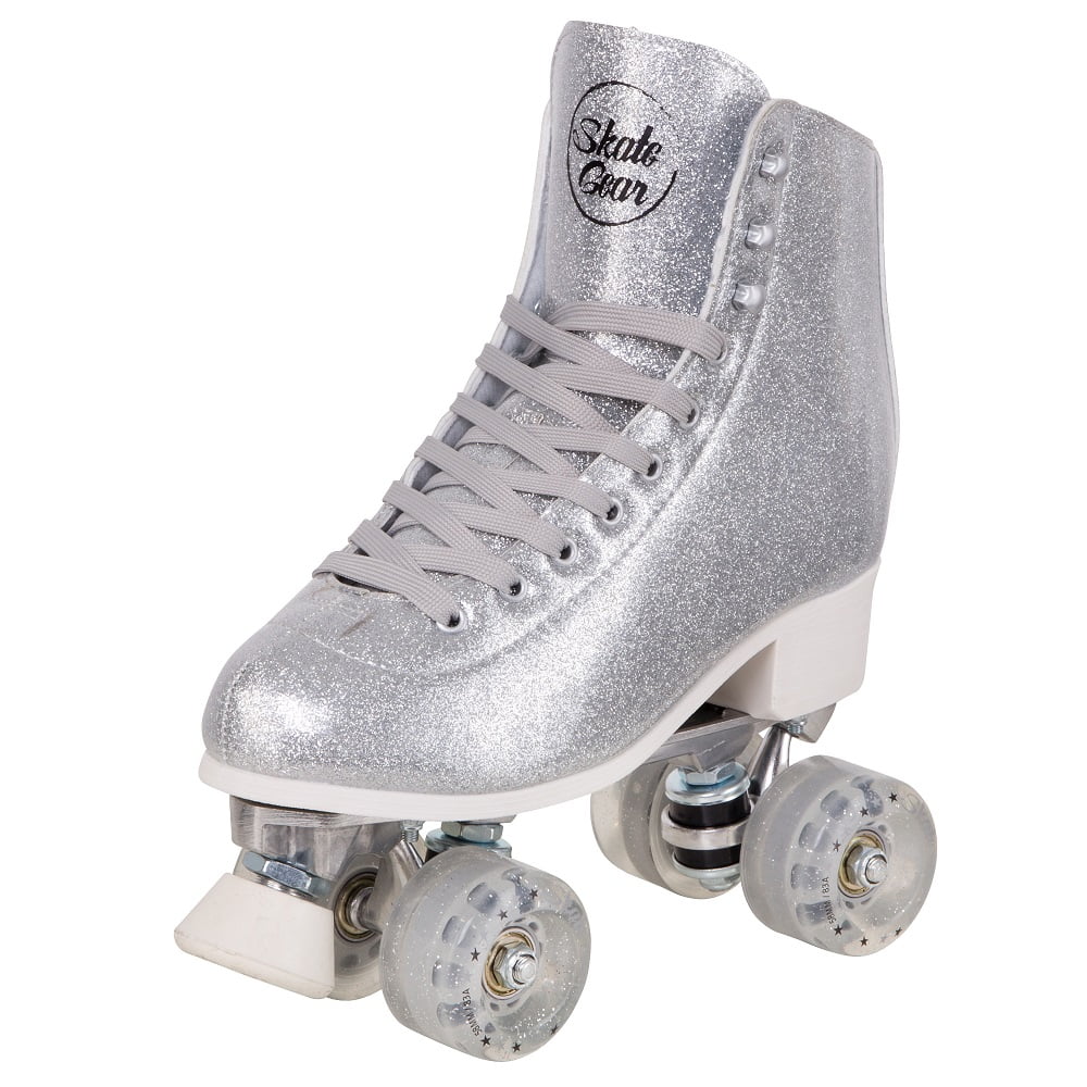 Sparkly Faux Leather Quad Roller Skates E7326