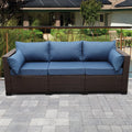 3-Seat Wicker Patio Sofa with Cushioned M23905