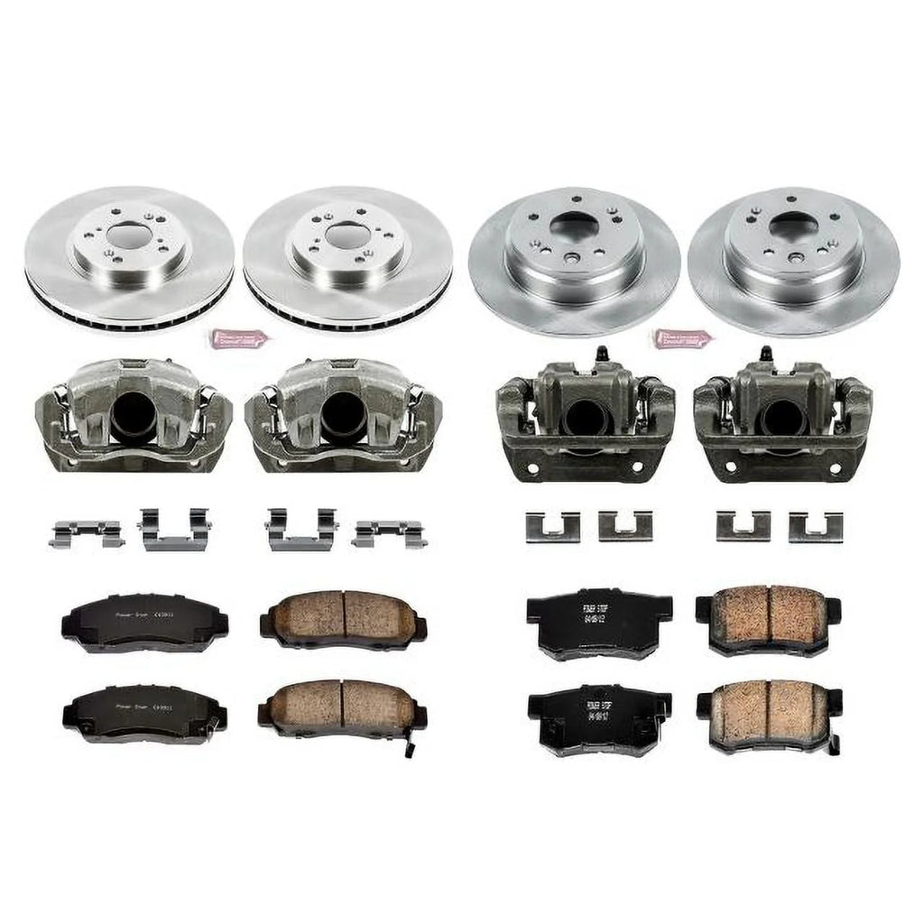 Front and Rear Brake Pad and Rotor Kit with Calipers L47316