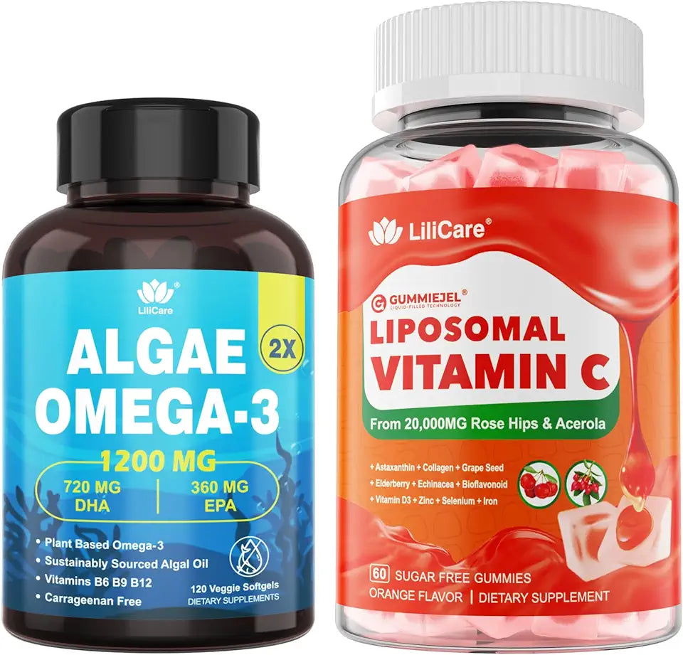Vitamin C 1000mg Algae Omega 3 1200mg Supplement T879