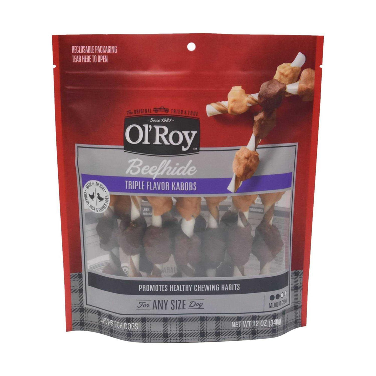 Triple Flavor Rawhide Chews for Dogs Q150