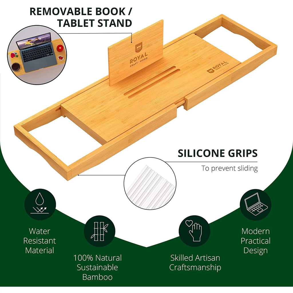 Natural Bamboo Bathtub Caddy X956731