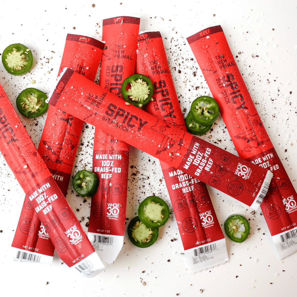 100% Grass-Fed Beef Meat Sticks (20 Sticks) P159555