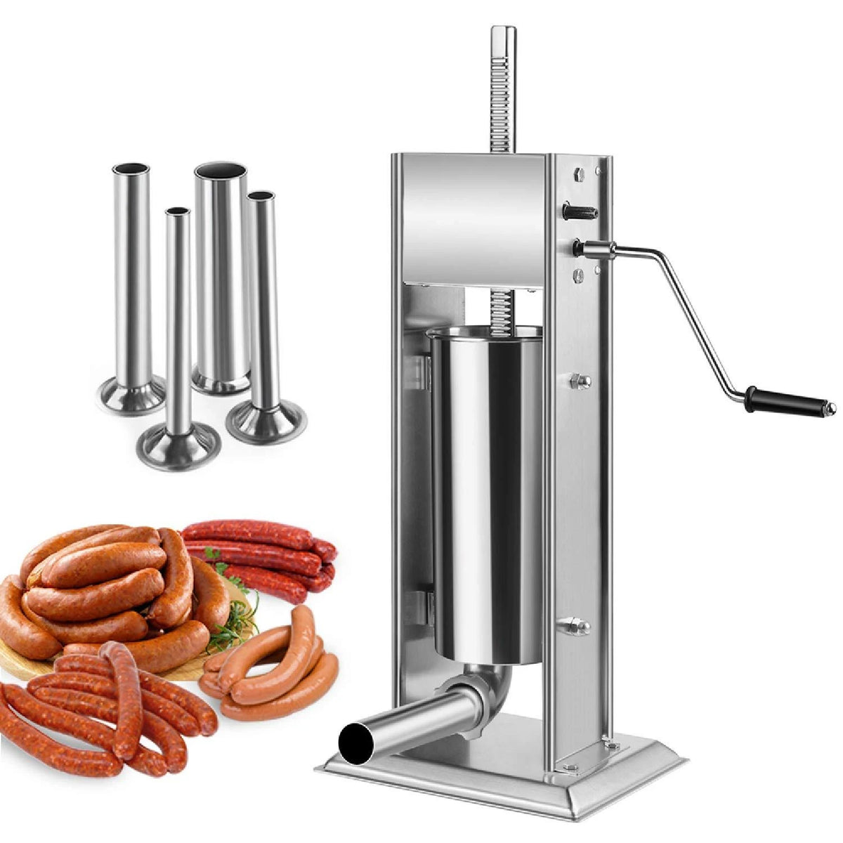 11 lb Dual Speed Stainless Steel Sausage Stuffer S7375