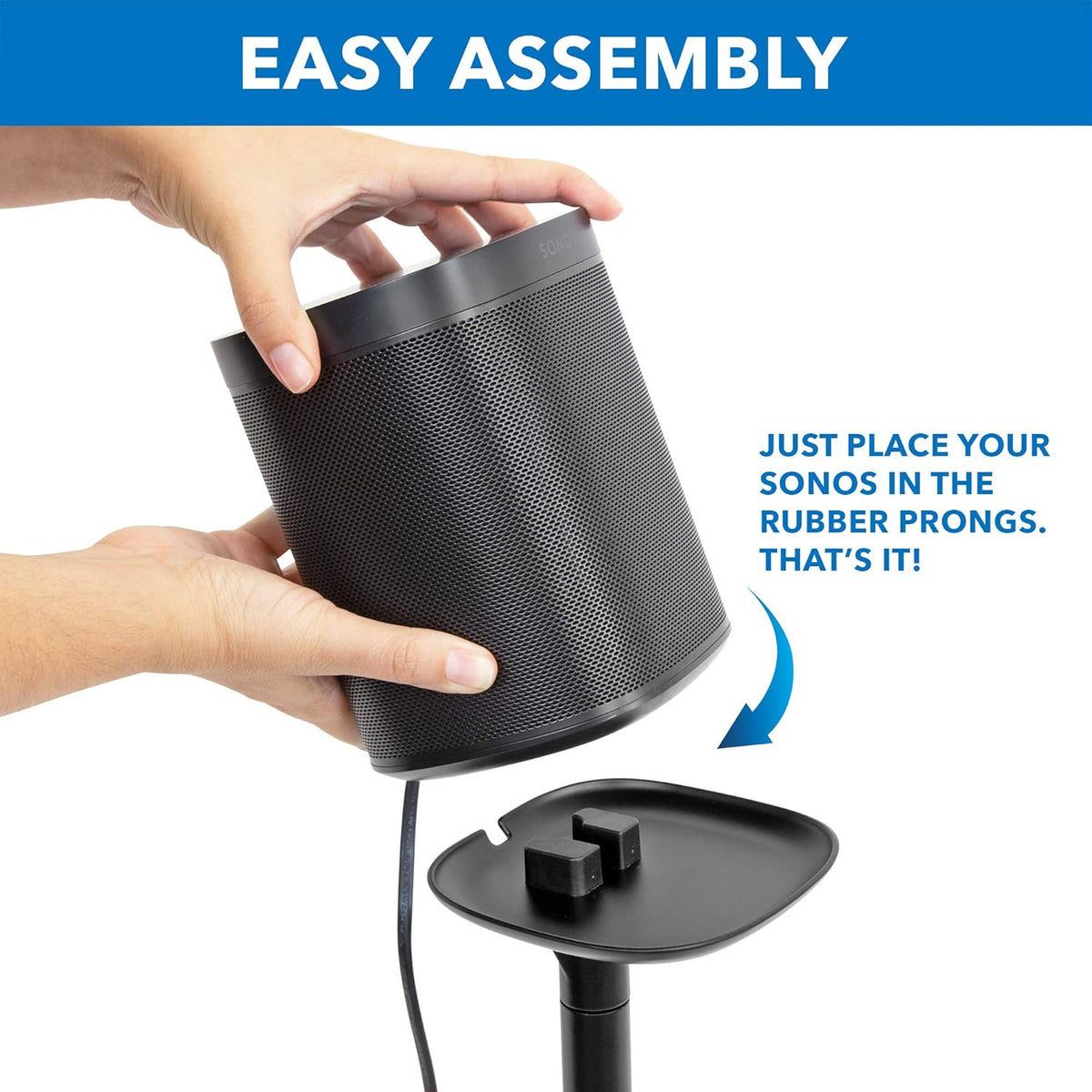 Matte Black Speaker Floor Stand I89016