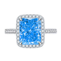 Radiant Cut 8*10mm Zircon Engagement Rings S925 Sterling Silver F4328