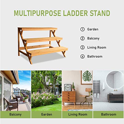 3 Tier Wood Plant Stand F786926