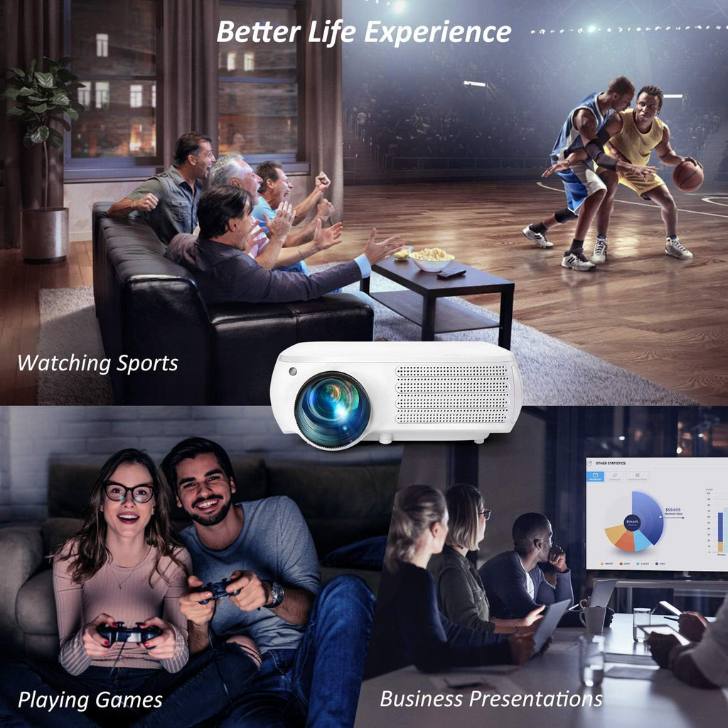 White 1080P LCD Projector F97112