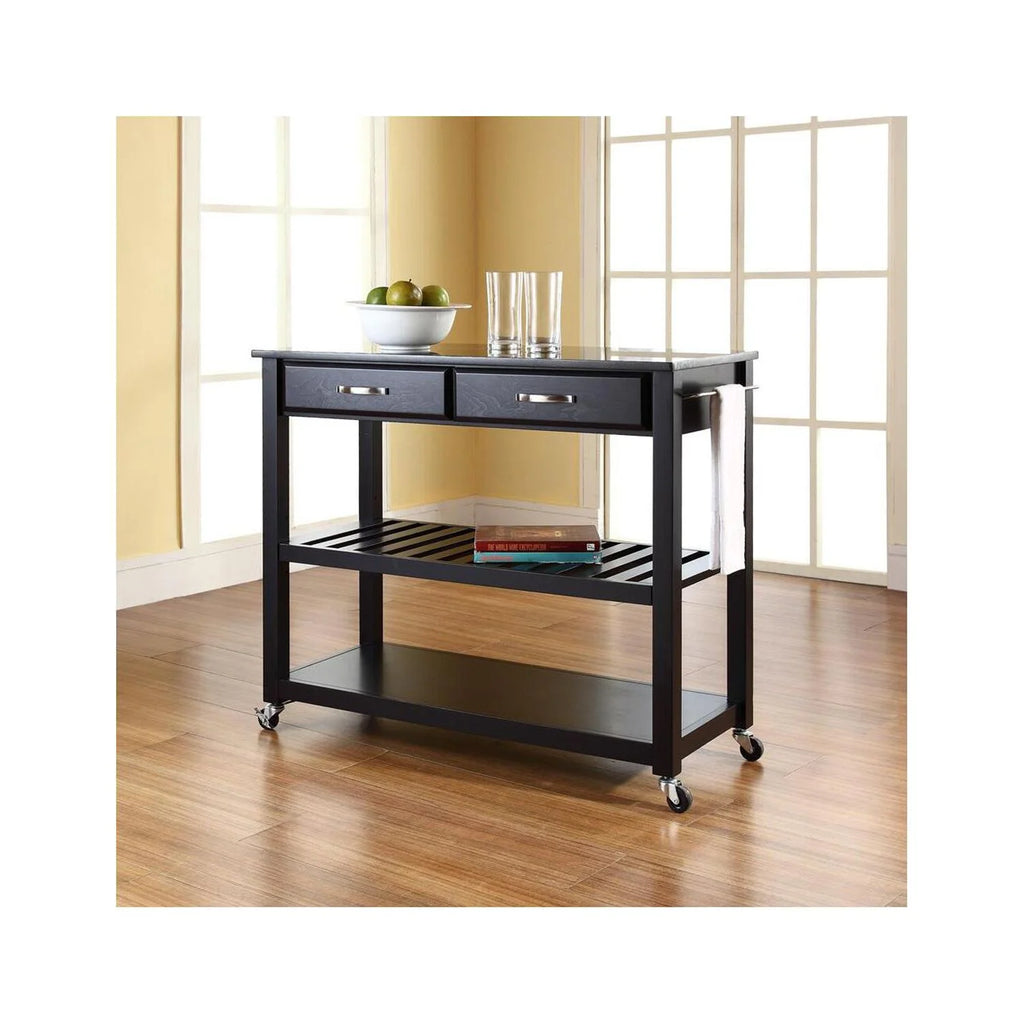 Southwestern Style Granite Top Kitchen Prep Cart E16911
