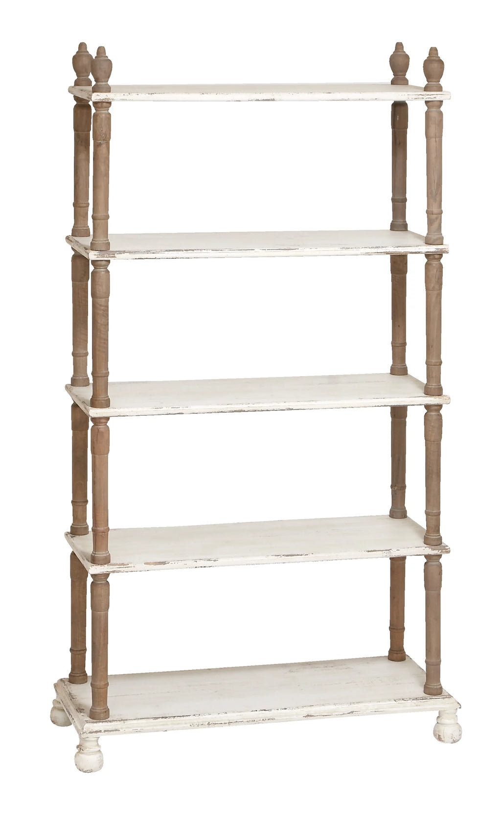 White Wood 5-Tier Shelving Unit F625