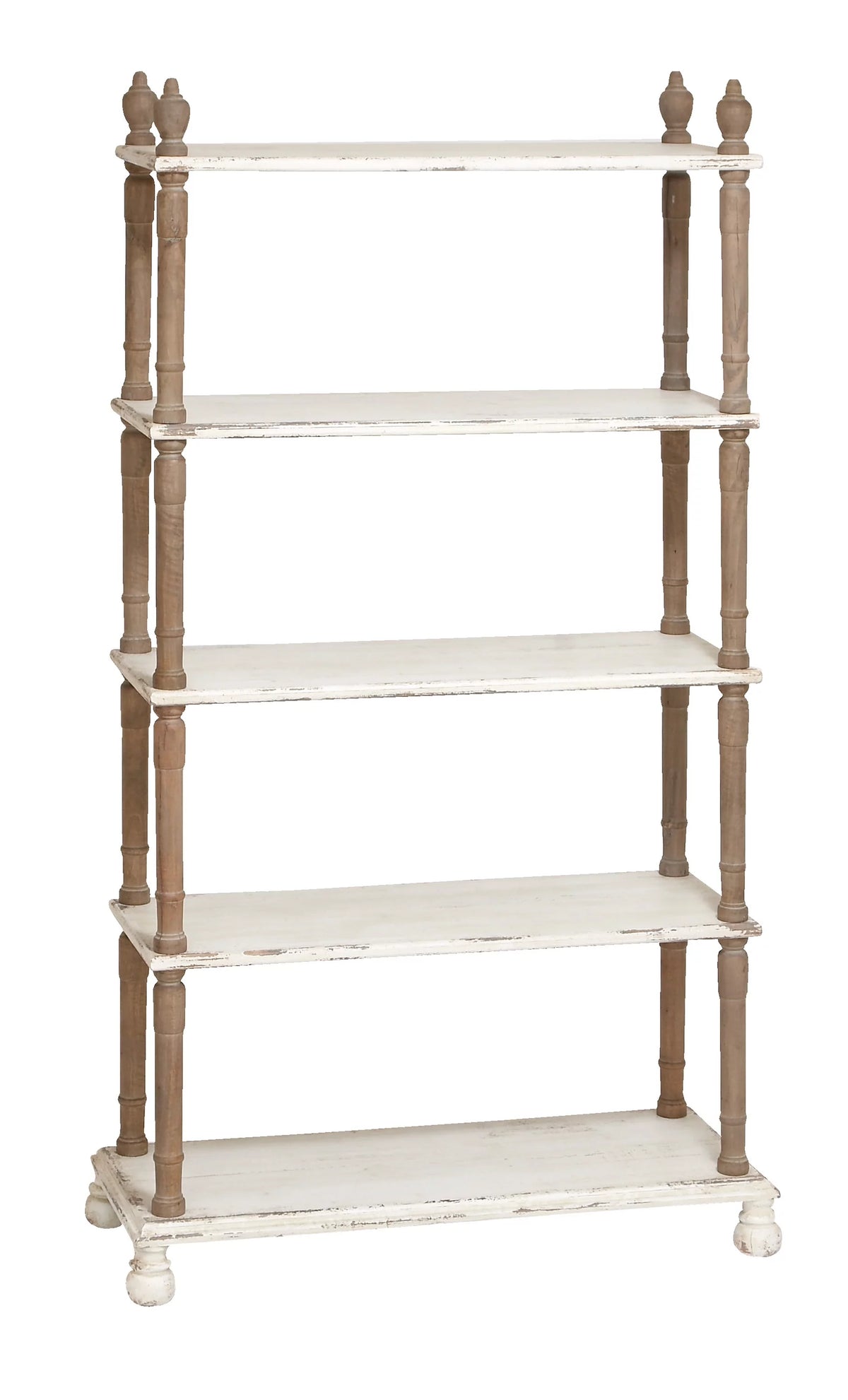 White Wood 5-Tier Shelving Unit F625