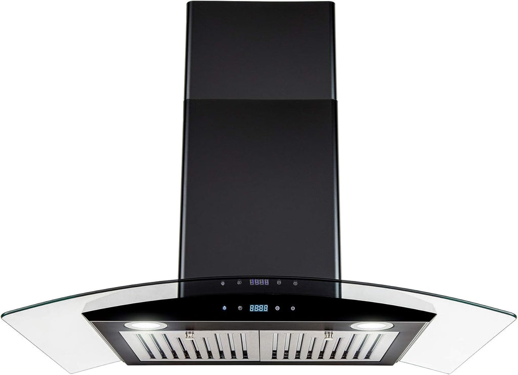 30 in Black Painted Stainless Steel Convertible Wall Mount Range Hood Y4638